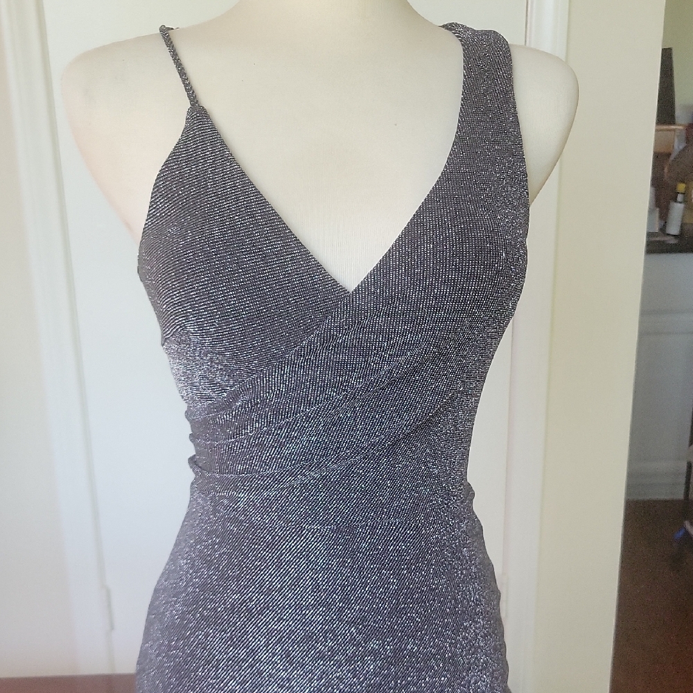 Sophisticated One Shoulder Glitter Dress